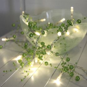 Guirlane verde perla en baterías