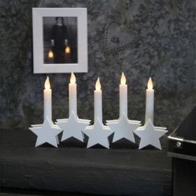 Kerzenständer-star-White