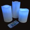 Pack of 3 Candles Wax LED + Remote control