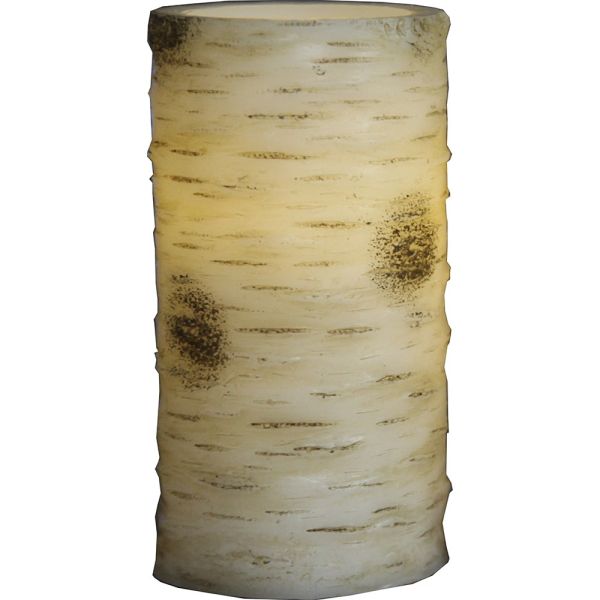 LED candle wax 15cm texture wood