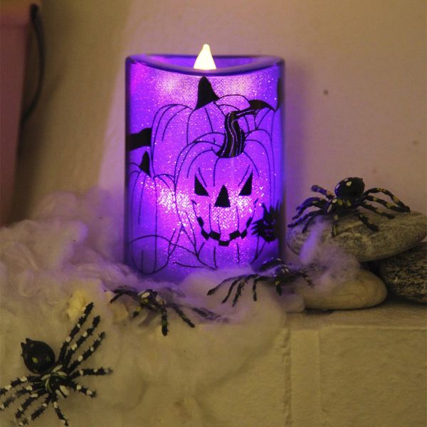 LED-kerze Violett Halloween