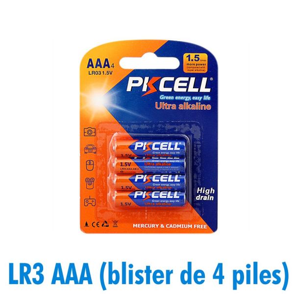 Pilas LR3 AAA Ultra Alcalinas PKCell 1.5 V