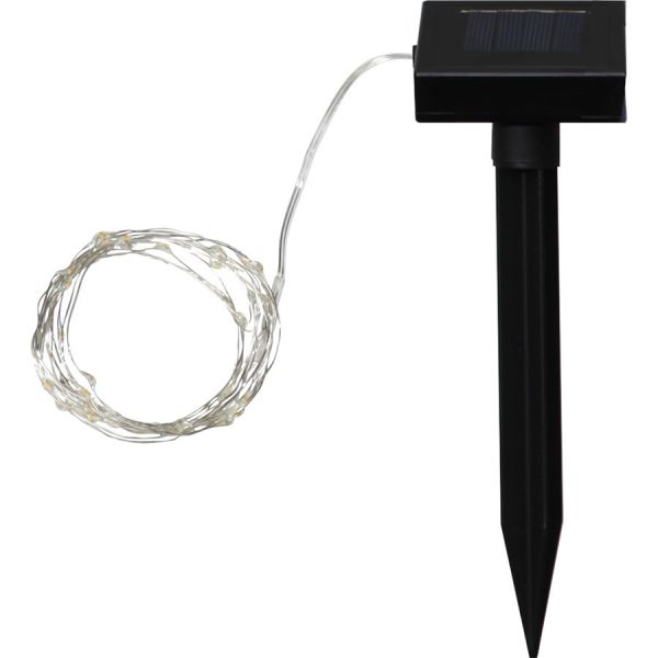 Guirlande solaire micro LED blanc chaud