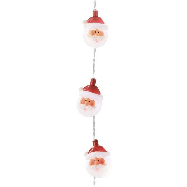Guirnalda LED de 10 decoraciones padre de navidad de color Blanco puro de 2,5 m