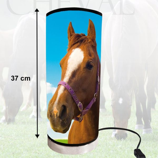 Lámpara cilíndrica vertical caballo