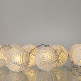 Guirlande lanterne blanche en papier LED