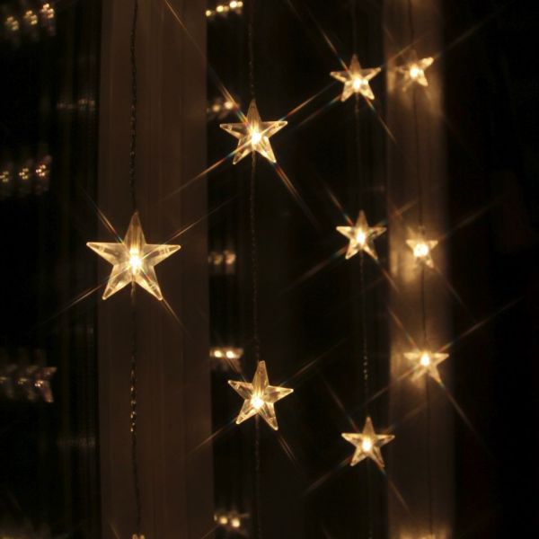 LED de la cortina de 30 estrellas, blanco cálido