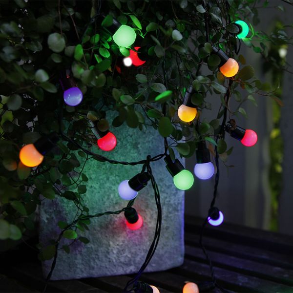 Guirnalda LED festivo de bolas de varios colores para interior y exterior