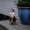 Garden gnome Biker motorcycle solar