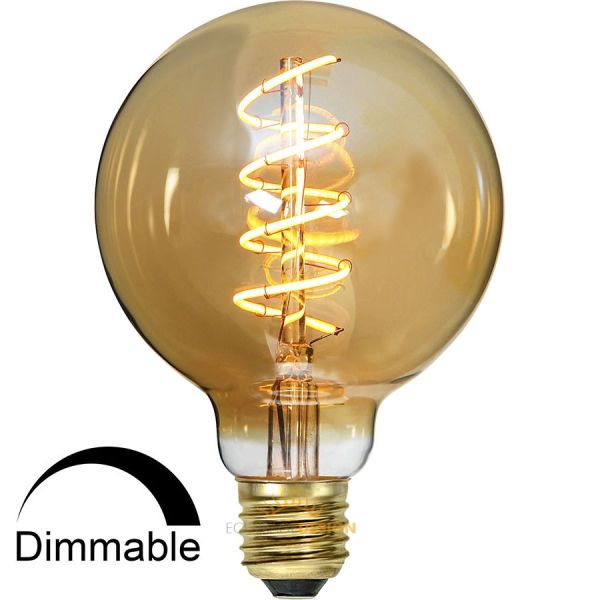 Bombilla LED E27 Globo de filamentos de 3.8 W de Oro regulable