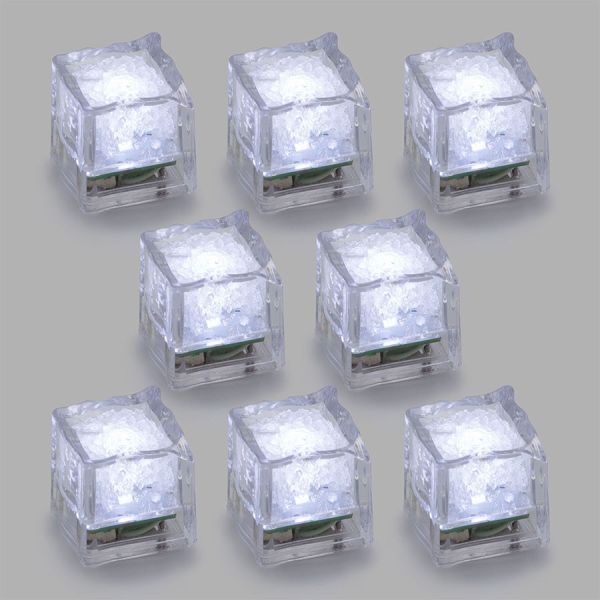 Lote de 8 cubos de hielo flotante LED