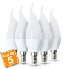 5 pcs - Bombilla LED E14 Llama 4W Blanco cálido