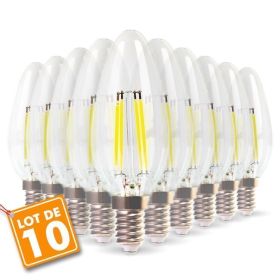 Ampoule à filament LED flamme, culot E14, consommation de 4W pour une  équivalence de 40W, intensité lumineuse de 470 lumens, lum