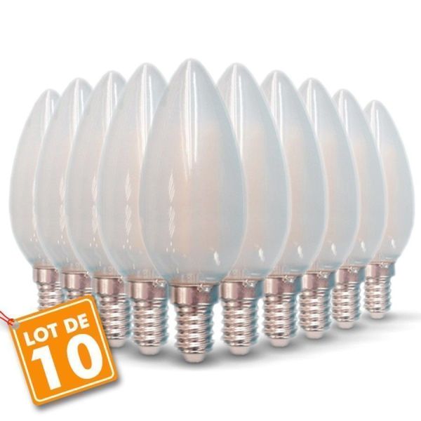 Lote de 10 bombillas E14 4W Filamento de ESCARCHA