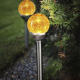 2 Tags solar decorative amber PATH LIGHT